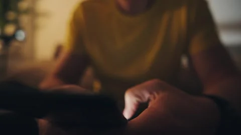 Man Typing Text Message On Smartphone Screen Stock Footage 336259717