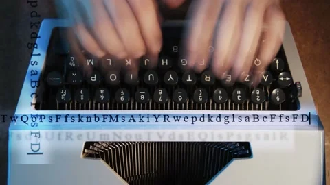 A man typing on a typewriter Stock Footage 170283933