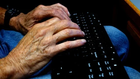 Man Typing On Wireless Computer Keyboard. 動画素材 93683066