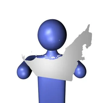 Man with uae map sign Stock Illustration