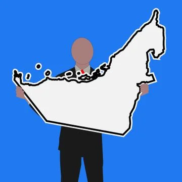 Man with uae sign Stock Illustration