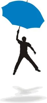 Man with umbrella Stock Illustration