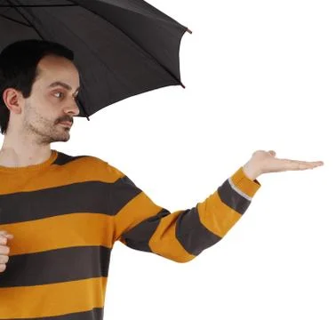 Man with umbrella Stock Photos