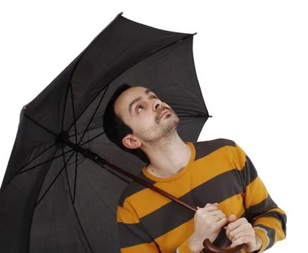 Man with umbrella Stock Photos