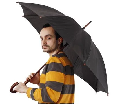 Man with umbrella Fotos Stock