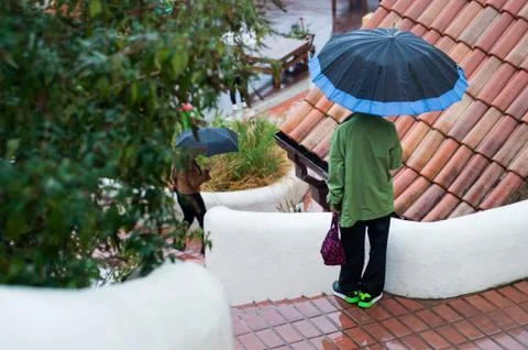Man with umbrella Stock Photos