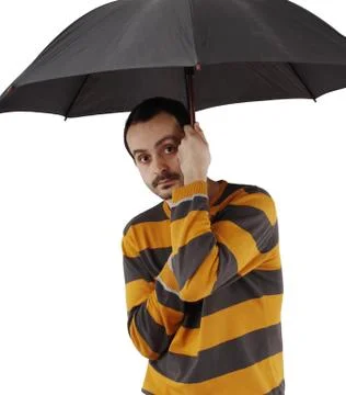 Man with umbrella Stock Photos