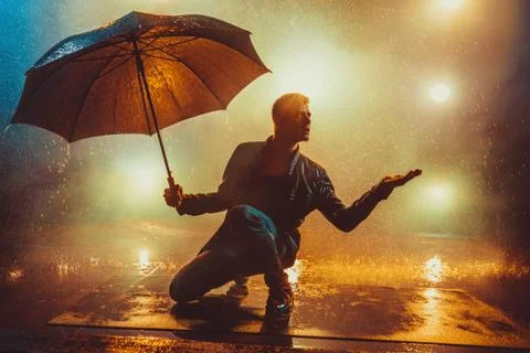 Man with umbrella Foto stock