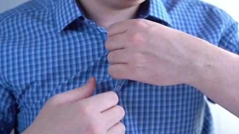 The Man Unbuttoned His Shirt Because It's Hot In The Office Stock Footage 150808300