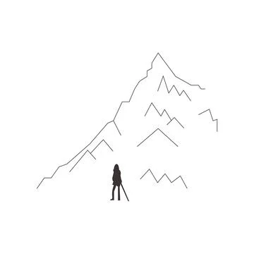 Man under a mountain Stock Illustration