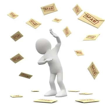 Man under the spam rain Stock Illustration