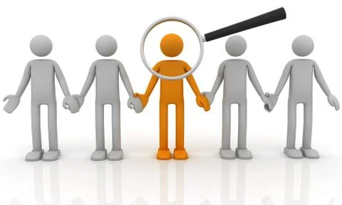 Man under the supervision Stock Illustration