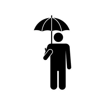 Man under umbrella icon Stock Illustration