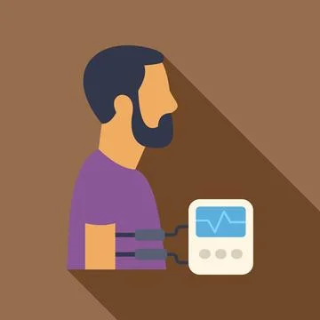 Man undergoing polygraph lie detector test Illustrazione stock