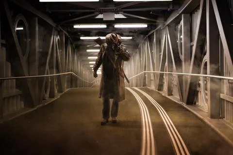 A Man in the underpass Stock Photos