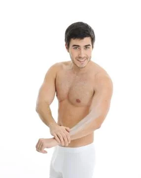 Man in underwear Stock Photos