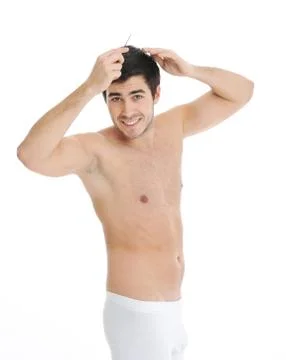 Man in underwear Stock Photos