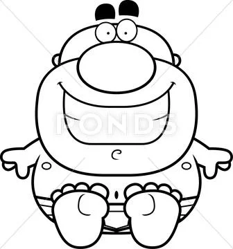 Man in Underwear Sitting Stock Illustration