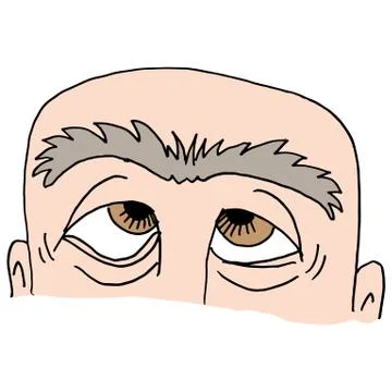 Man with unibrow Stock Illustration