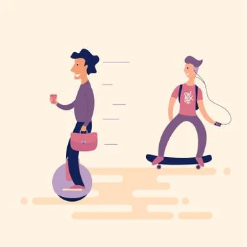 Man on the unicycle Stock Illustration