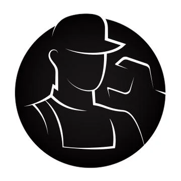 Man in uniform and spanner Stock Illustration