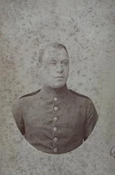 Man in uniform c 1860 foxing poor condition visiting format Carte de Visite Stock Illustration