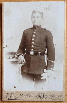 Man in uniform c 1890 visiting format carte de visite photograph fixed on Stock Illustration