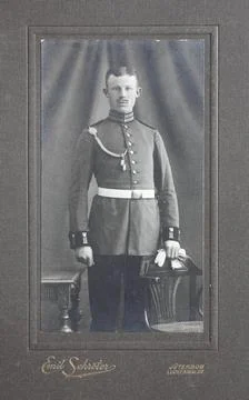 Man in uniform c 1890 visiting format carte de visite photograph fixed on Stock Illustration