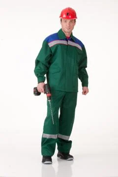 Man In The Uniform With The Drill Stock Photos