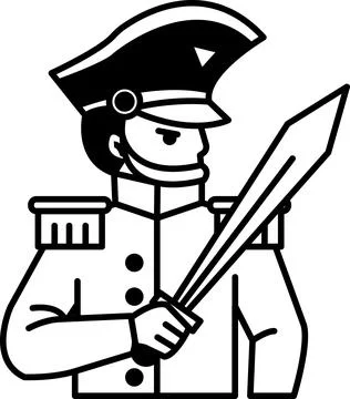 Man in a uniform holding a sword Stock Illustration