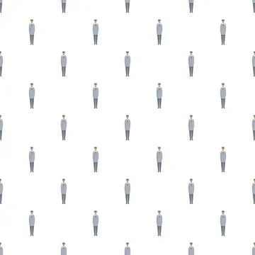 Man in uniform seamless pattern tiling background Stock Illustration