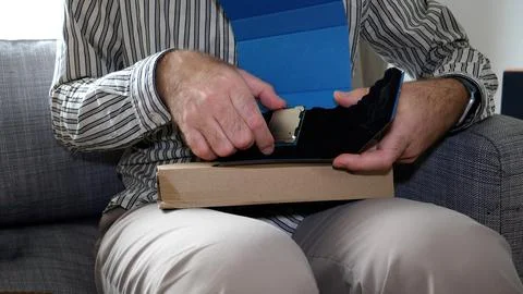 Man Unpacking New Computer Processor Stock Photos