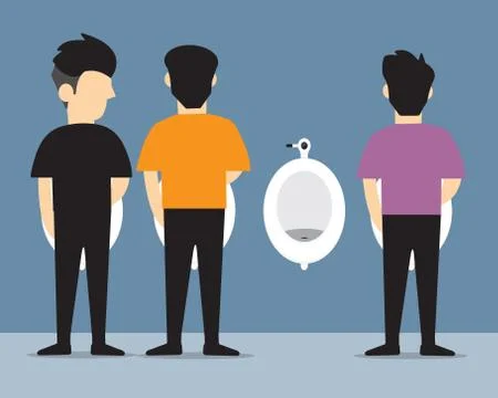 Man urinating  vector flat design. Stock Illustration