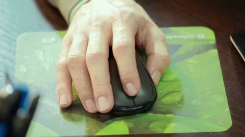 Man use Computer mouse Stock Footage 58011068