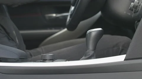 Man use the gearshift lever Stock Footage 64335972