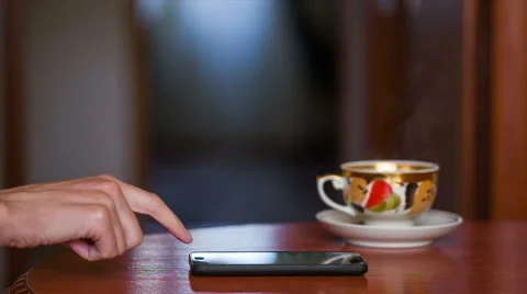 Man use Internet in the smartphone. Stock Footage 55613279