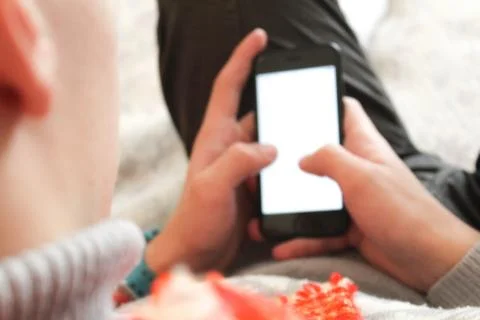 Man use a mobile phone Stock Photos