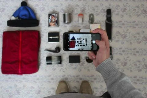 Man use a mobile phone Stock Photos