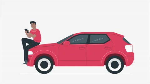 Man Use Phone on Car Stock Footage 232199529