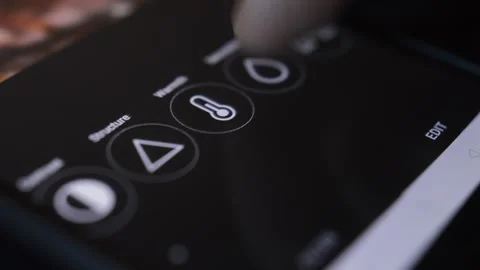 Man use phone editing app for photo edit. editing photo on smartphone. Stock-Footage 232996969