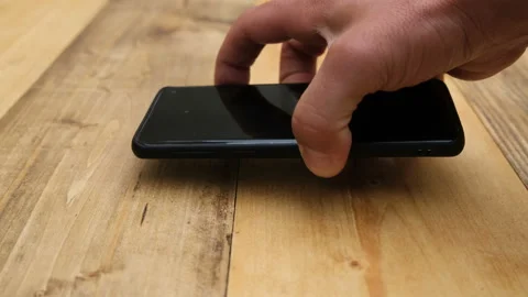 Man use smartphone in compulsive way to check mail,chat,tech addiction disease Video stock 133346110