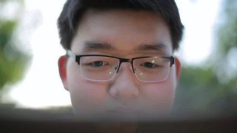 Man use of tablet computer.  Slow-motion. Stock Footage 90281213