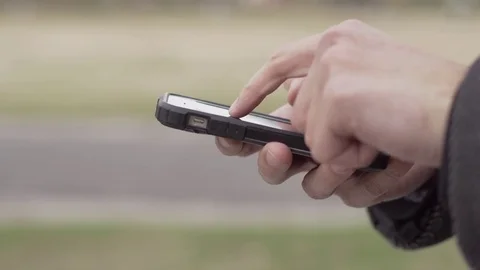 Man Use Touchscreen Phone Stock Footage 81169979