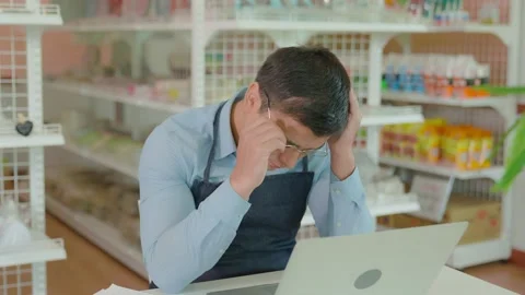 The man used to be a successful small business owner. his own small business. Stock Footage 159867006