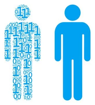 Man User Composition of Binary Digits Stockillustratie