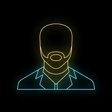 Man user icon with glowing neon outline Stock Illustration