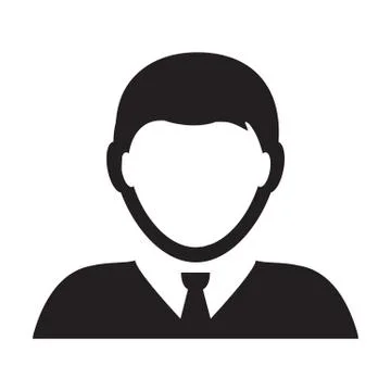 Man User Icon - Person Profile Avatar Glyph Vector Illustration Stock Illustration