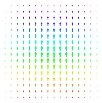 Man User Shape halftone Spectrum pattern Stock Illustration