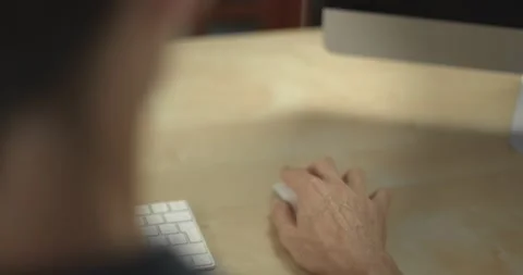 Man Uses A Computer Mouse Stock Footage 137613001