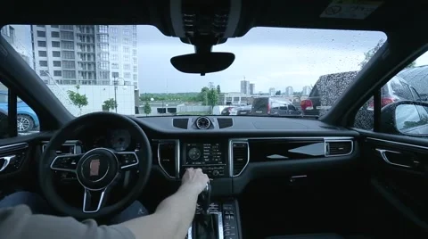 Man uses the display in the car Stock Footage 63145719